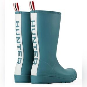 HUNTER Play Tall Boots - Waterproof (For Women) Dark Green/Teal/ Size 9